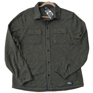 Eddie Bauer Sweater fleece Shirt Jacket Snap Button Men's Size Large NWT
